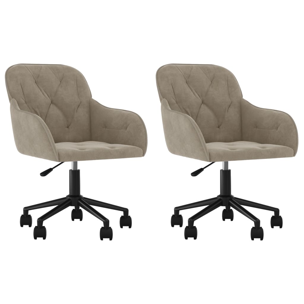 Eetkamerstoelen draaibaar 2 st fluweel lichtgrijs Eetkamerstoelen draaibaar 2 st fluweel lichtgrijs
