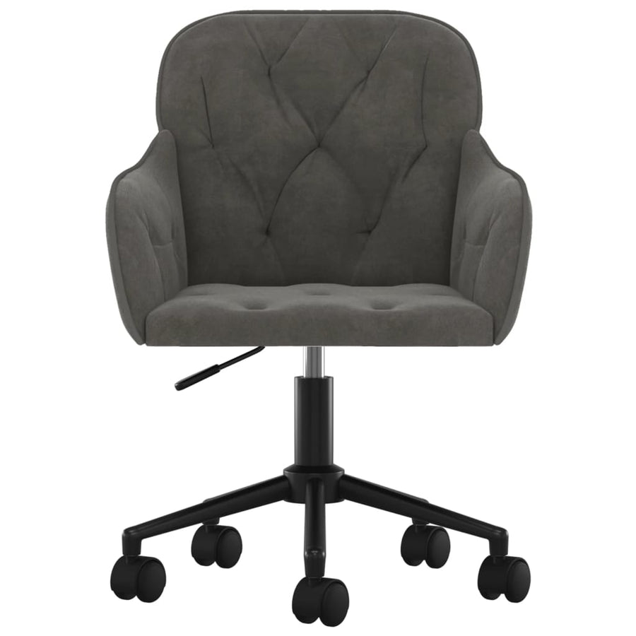 Eetkamerstoelen Draaibaar 2 St Fluweel Donkergrijs