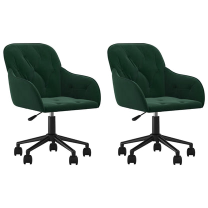 Eetkamerstoelen draaibaar 2 st fluweel donkergroen