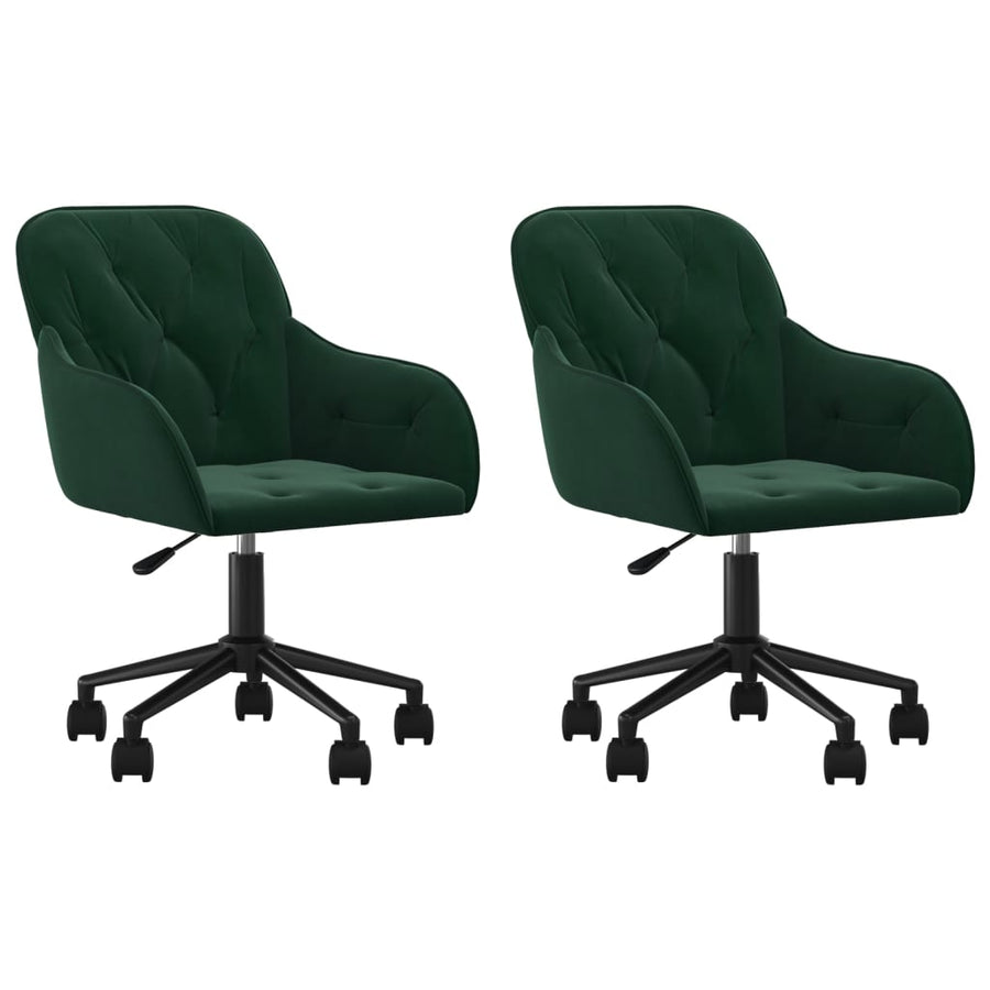 Eetkamerstoelen draaibaar 2 st fluweel donkergroen