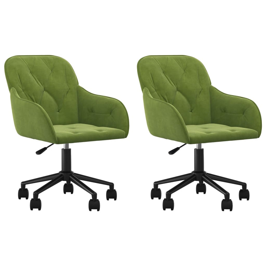 Eetkamerstoelen Draaibaar 2 St Fluweel Lichtgroen