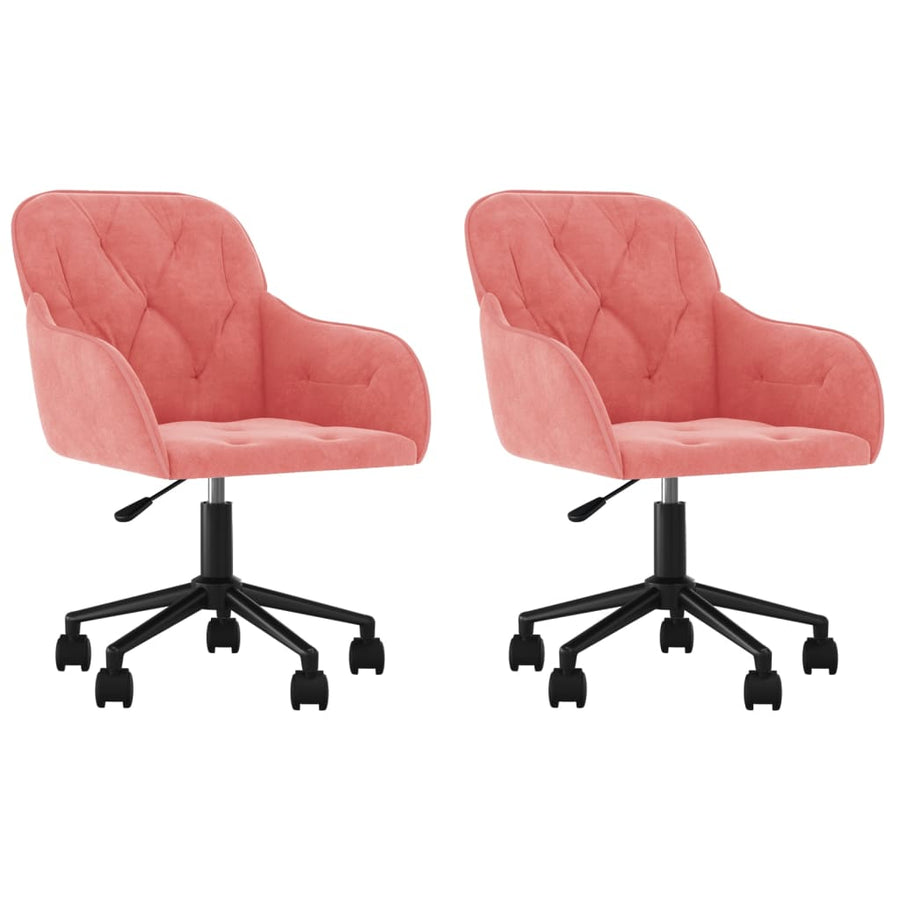 Eetkamerstoelen Draaibaar Fluweel Roze