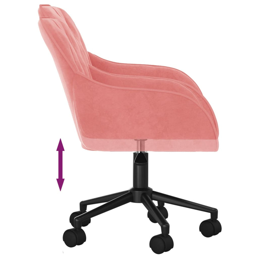 Eetkamerstoelen Draaibaar Fluweel Roze