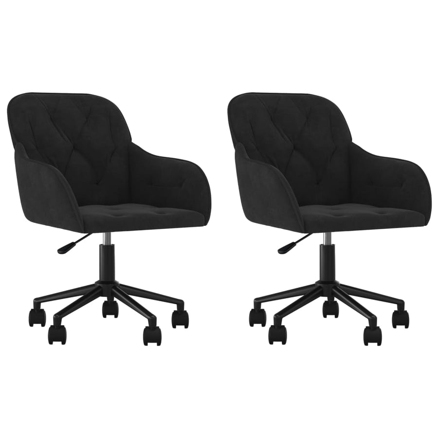 Eetkamerstoelen draaibaar 2 st fluweel zwart