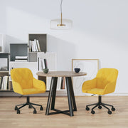 Eetkamerstoelen draaibaar 2 stuks geel fluweel