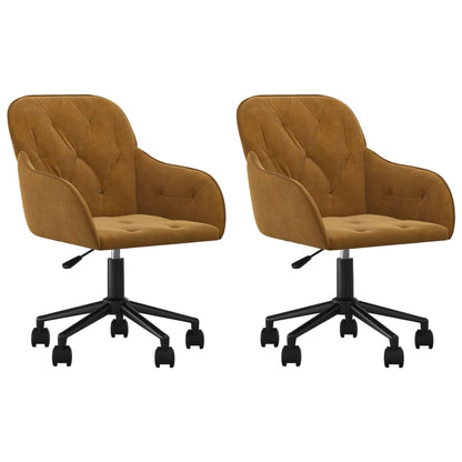 Eetkamerstoelen draaibaar 2 st fluweel bruin