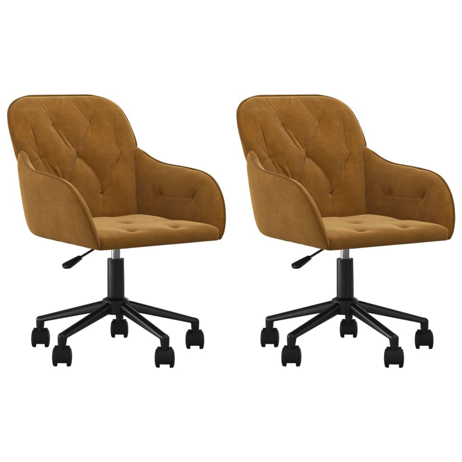 Eetkamerstoelen draaibaar 2 st fluweel bruin