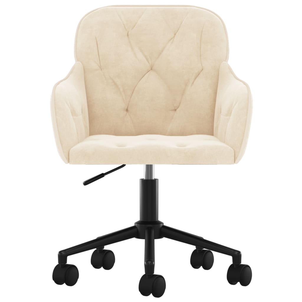 Eetkamerstoelen Draaibaar Fluweel Kleurig Crème