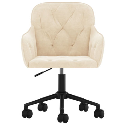 Eetkamerstoelen Draaibaar Fluweel Kleurig Crème