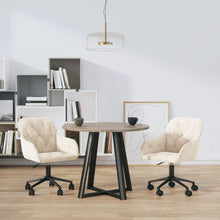 Eetkamerstoelen Draaibaar Fluweel Kleurig Crème