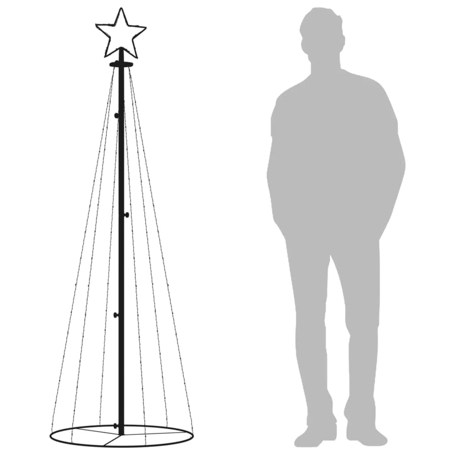 Kegelkerstboom 108 LED's 70x180 cm warmwit 180 x 70 cm Warmwit