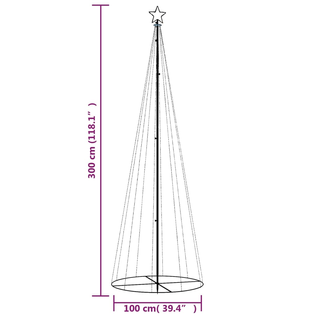 Kegelkerstboom 310 LED's 100x300 cm warmwit 300 x 100 cm Warmwit