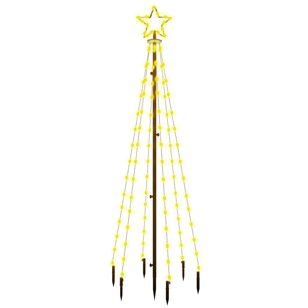 Kerstboom met grondpin 108 LED's warmwit 180 cm 180 x 70 cm Warmwit