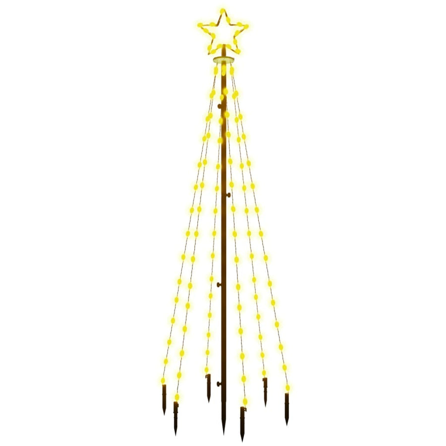 Kerstboom met grondpin 108 LED's warmwit 180 cm 180 x 70 cm Warmwit
