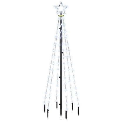 Kerstboom met grondpin 108 LED's koudwit 180 cm 180 x 70 cm Koudwit