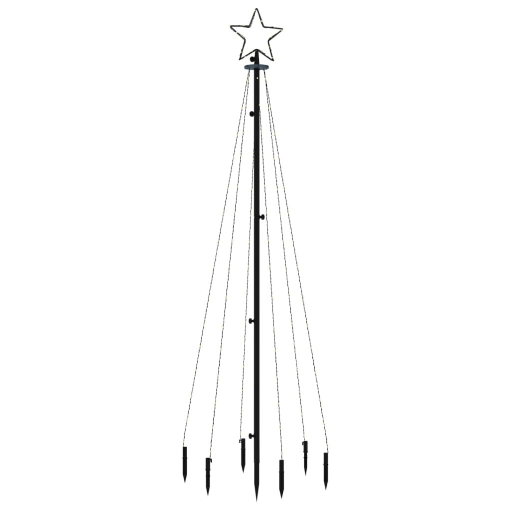 Kerstboom met grondpin 108 LED's koudwit 180 cm 180 x 70 cm Koudwit