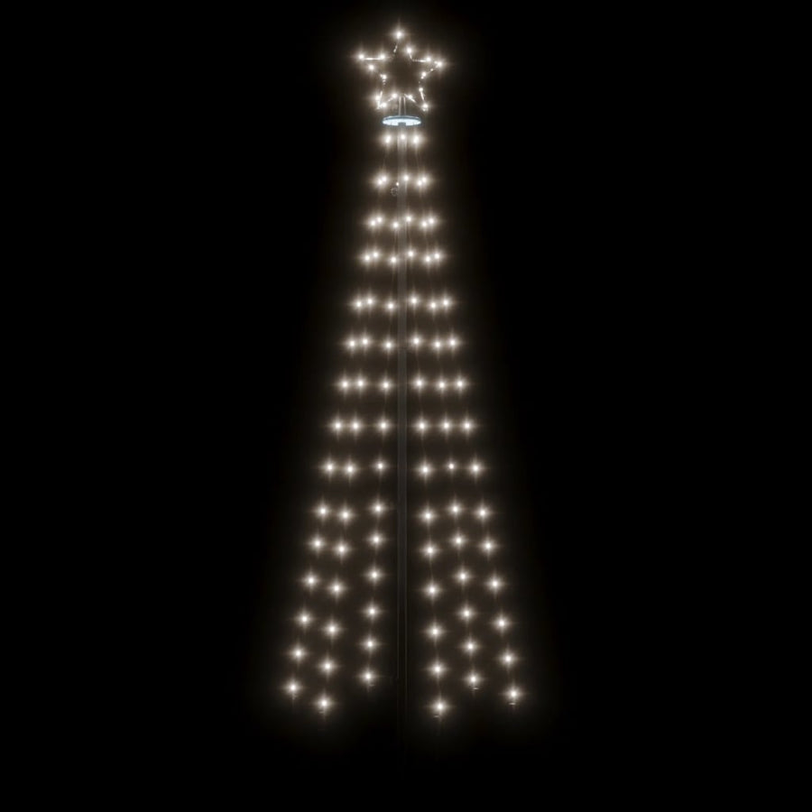 Kerstboom met grondpin 108 LED's koudwit 180 cm 180 x 70 cm Koudwit