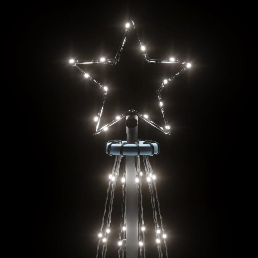 Kerstboom met grondpin 108 LED's koudwit 180 cm 180 x 70 cm Koudwit