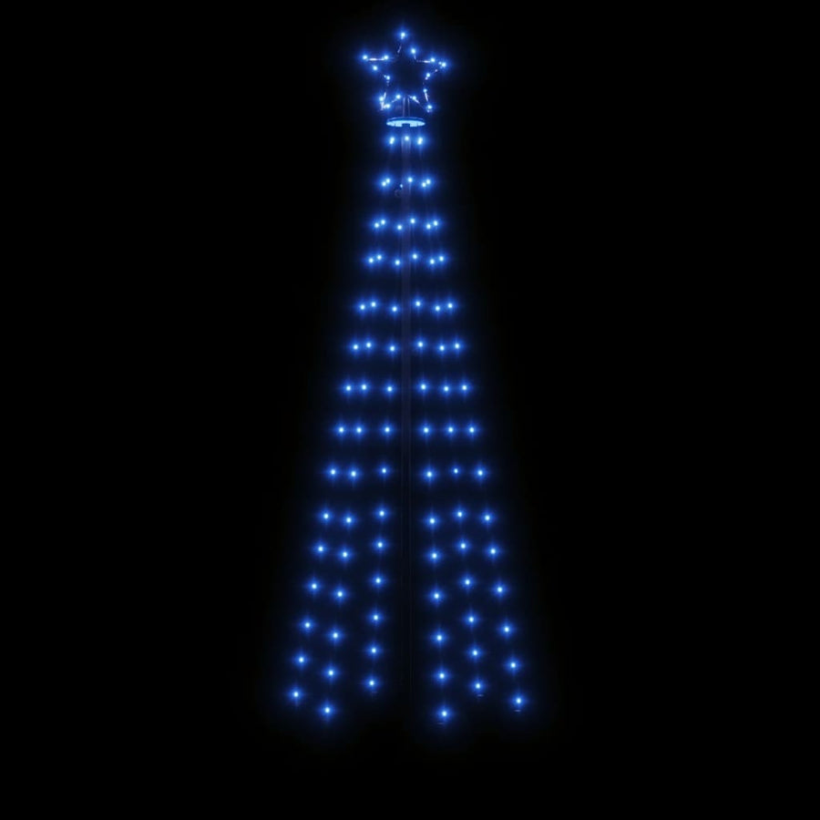 Kerstboom met grondpin 108 LED's blauw 180 cm