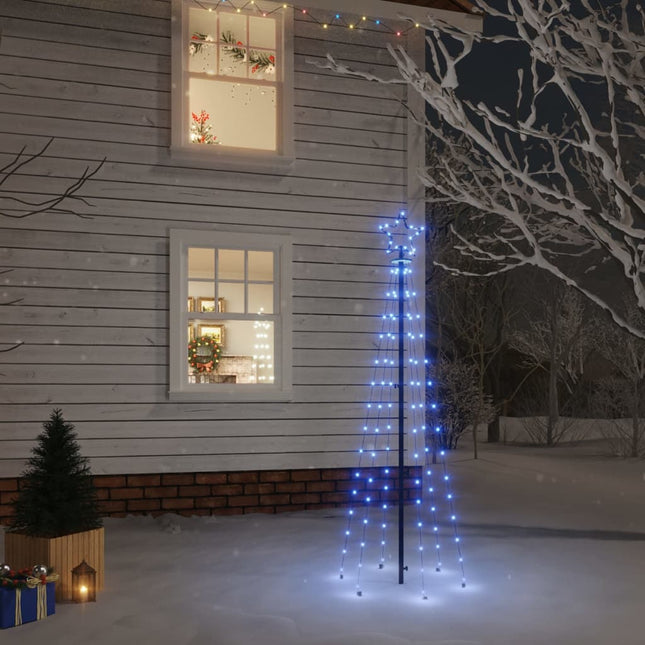 Kerstboom met grondpin 108 LED's blauw 180 cm 180 x 70 cm Blauw