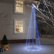 Kerstboom blauw 300 cm 310 LED's met grondpin