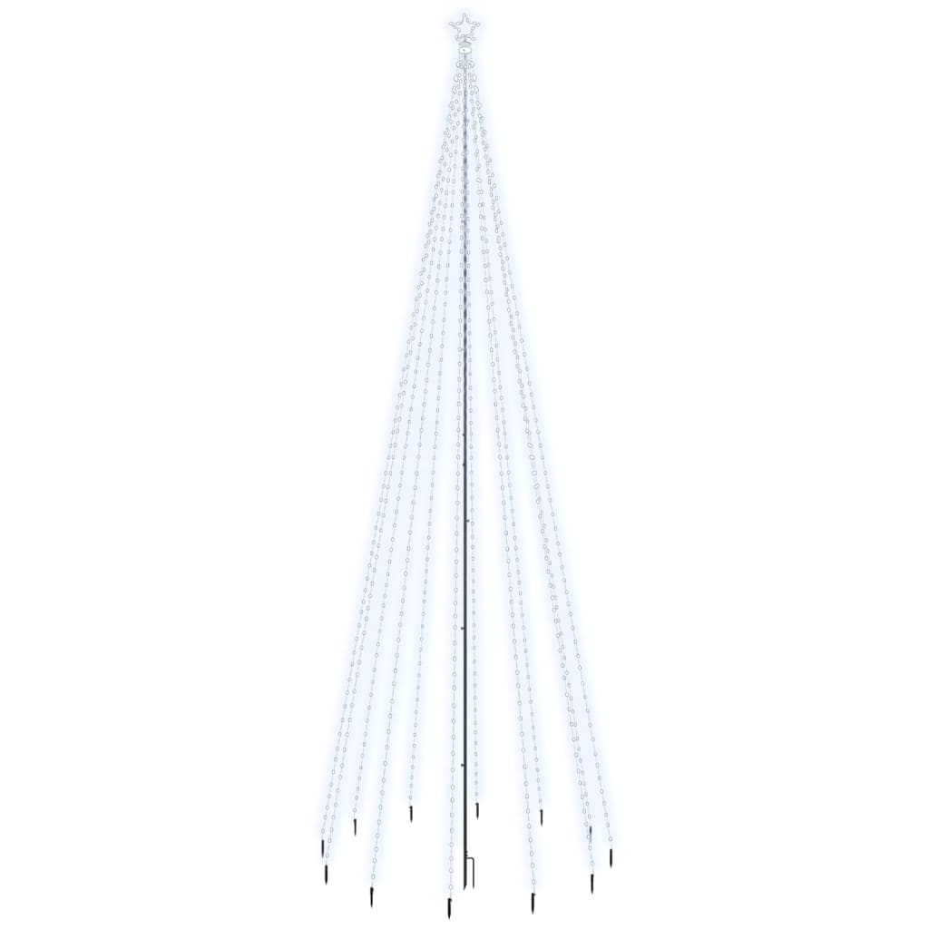Kerstboom met grondpin 732 LED's koudwit 500 cm