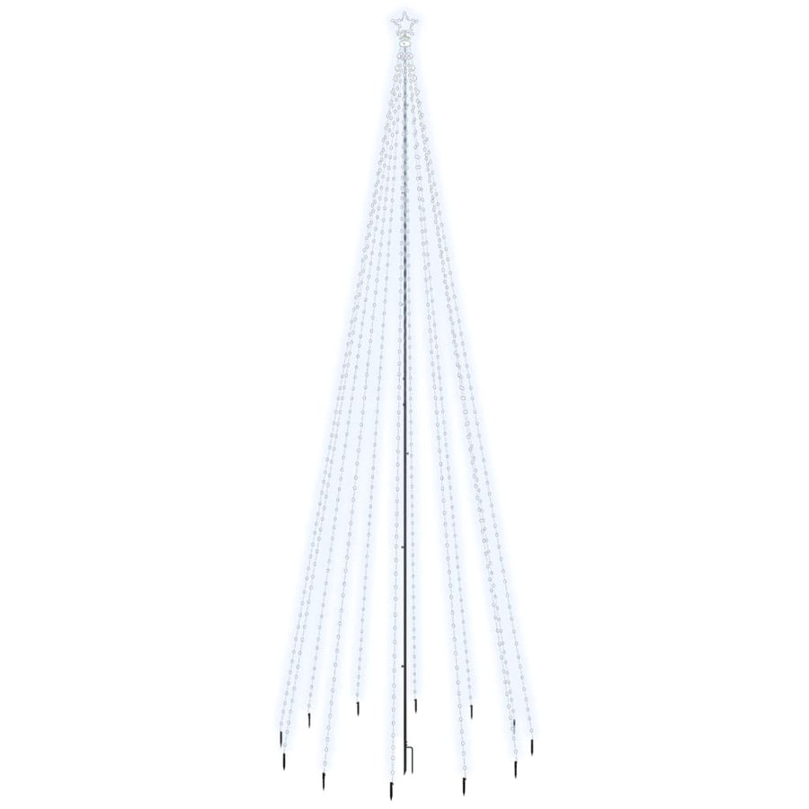 Kerstboom met grondpin 732 LED's koudwit 500 cm