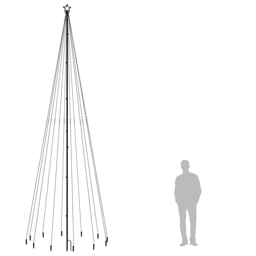 Kerstboom met grondpin 732 LED's koudwit 500 cm