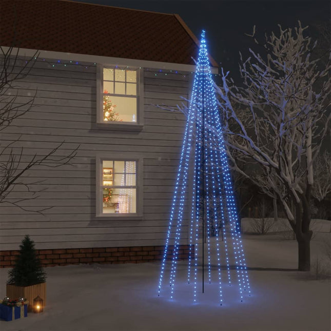 Kerstboom met grondpin 732 LED's blauw 500 cm 500 x 160 cm Blauw