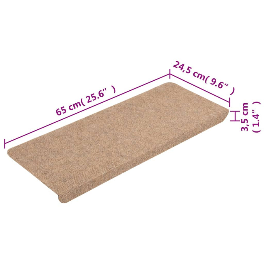Trapmatten Zelfklevend 65X24,5X3,5 Cm 15 Beige Rechthoekig (65 x 24,5 cm)