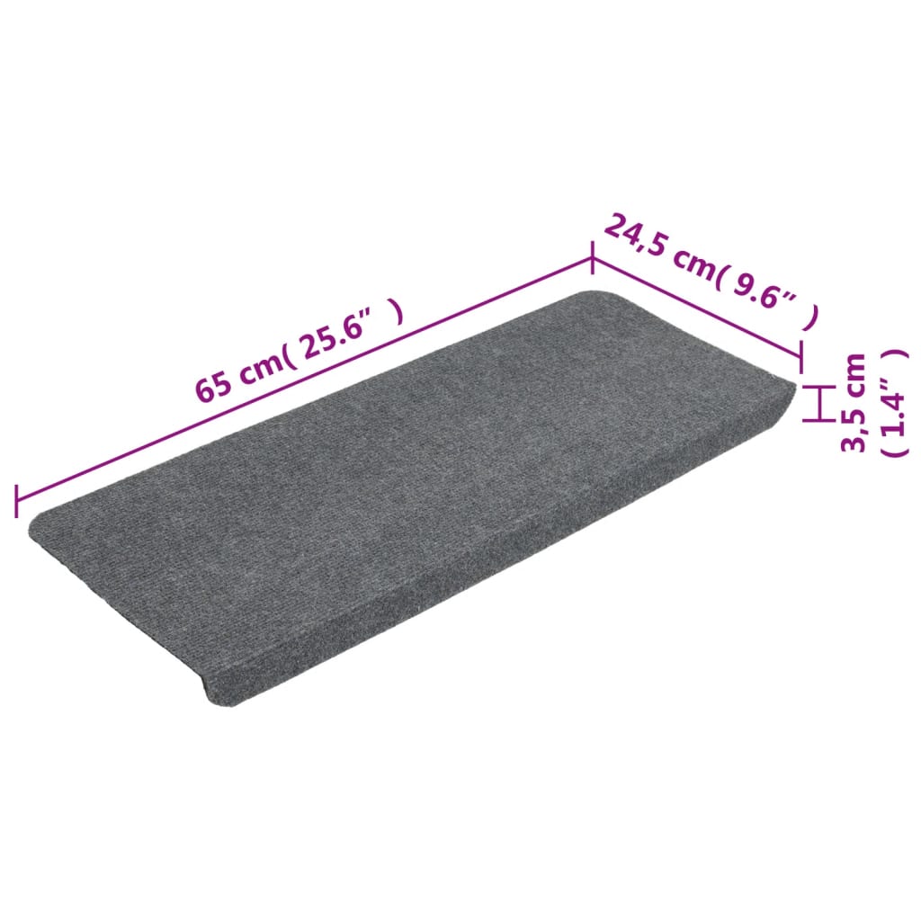 Trapmatten Zelfklevend 65X24,5X3,5 Cm 15 Grijs Rechthoekig (65 x 24,5 cm)