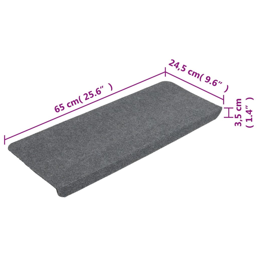 Trapmatten Zelfklevend 65X24,5X3,5 Cm 15 Grijs Rechthoekig (65 x 24,5 cm)