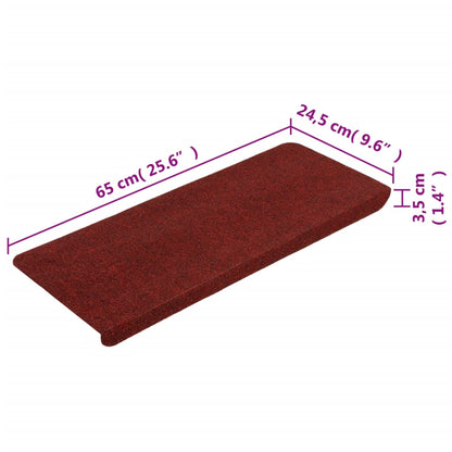 Trapmatten Zelfklevend 65X24,5X3,5 Cm 15 Rood Rechthoekig (65 x 24,5 cm)