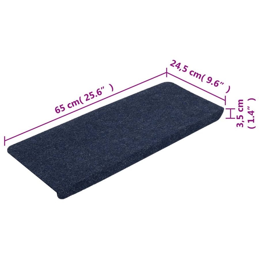 Trapmatten Zelfklevend 65X24,5X3,5 Cm 15 Blauw Rechthoekig (65 x 24,5 cm)