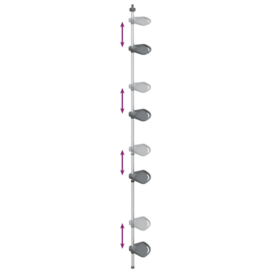 Doucherekje 4-Laags Telescopisch Hoekmodel Aluminium Zilver