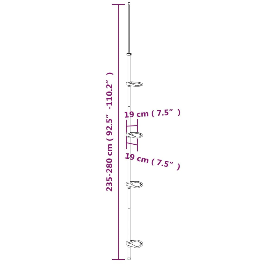 Doucherekje 4-Laags Telescopisch Hoekmodel Aluminium Zilver