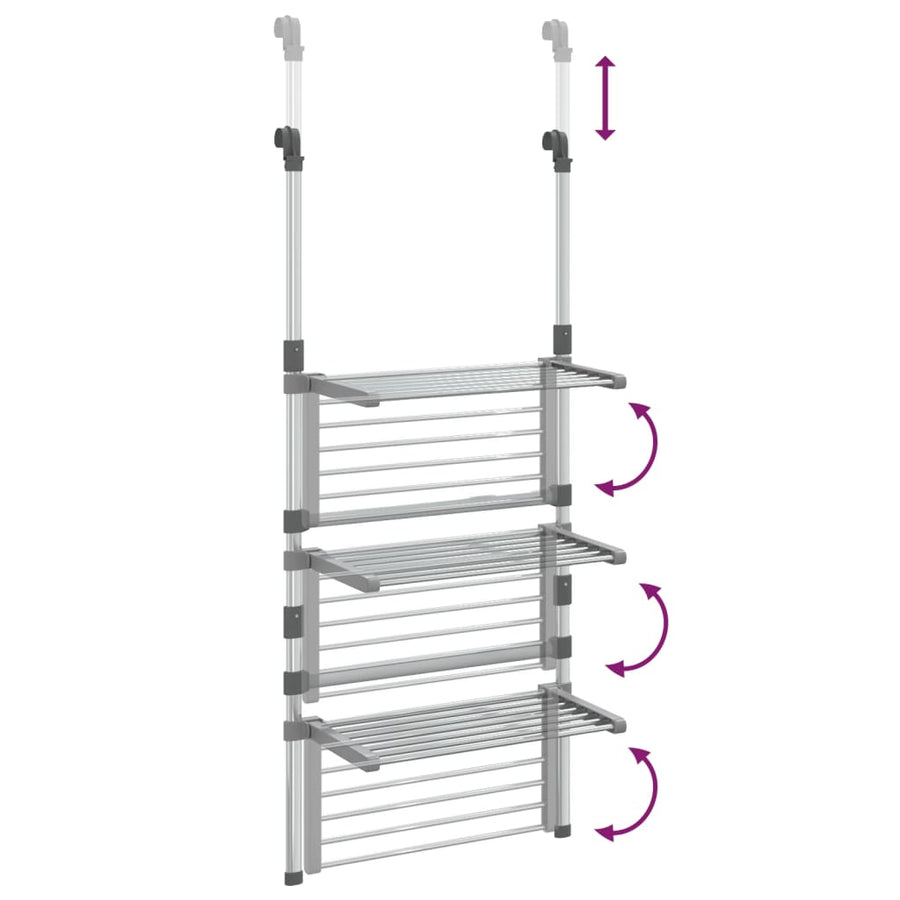Droogrek 3-Laags Hangend Aluminium 50 x 25 x 135 cm