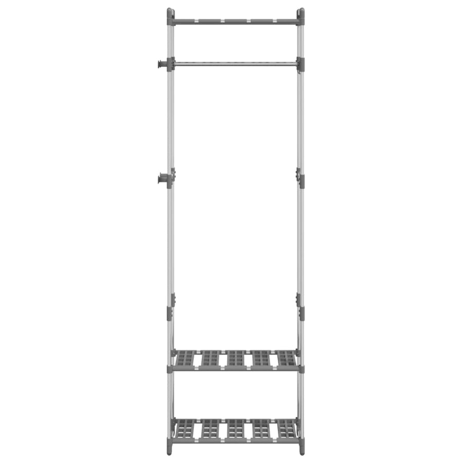 Kledingrek 3-Laags 59X29X192 Cm Aluminium Zilverkleurig