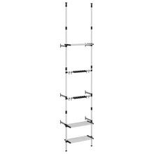 Tuinrek Met 3 Schappen Telescopisch Aluminium Zilverkleurig 66 x 32 x 300 cm