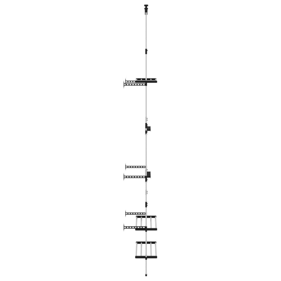 Tuinrek Met 3 Schappen Telescopisch Aluminium Zilverkleurig 66 x 32 x 300 cm