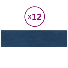 Wandpanelen 12 St 1,08 M² 60X15 Cm Fluweel Blauw 60 x 15 cm