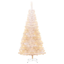 Kunstkerstboom Met Iriserende Uiteinden 180 Cm Pvc Wit 180 x 90 cm