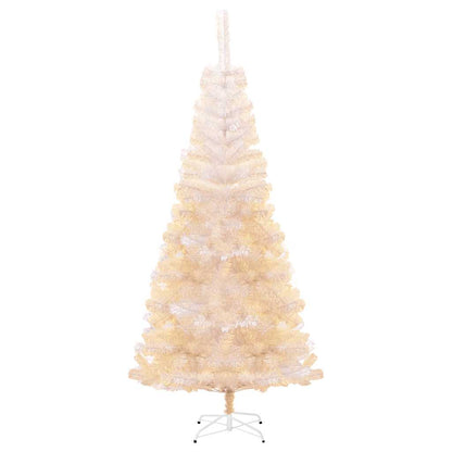 Kunstkerstboom Met Iriserende Uiteinden 180 Cm Pvc Wit 180 x 90 cm