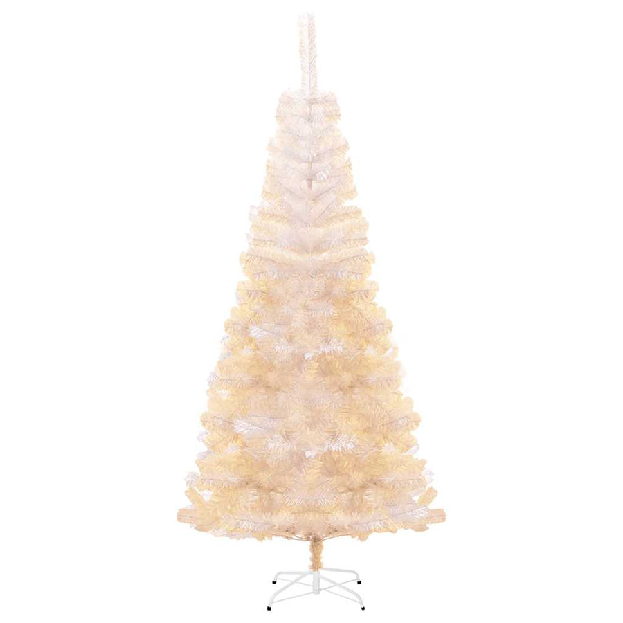 Kunstkerstboom Met Iriserende Uiteinden 180 Cm Pvc Wit 180 x 90 cm
