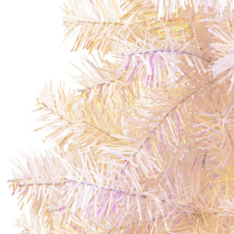 Kunstkerstboom Met Iriserende Uiteinden 180 Cm Pvc Wit 180 x 90 cm