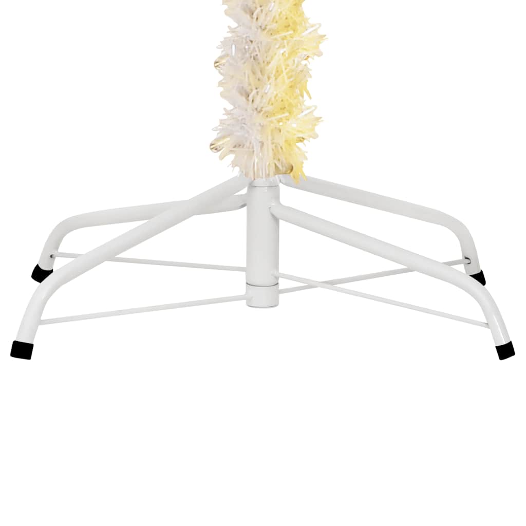 Kunstkerstboom Met Iriserende Uiteinden 180 Cm Pvc Wit 180 x 90 cm