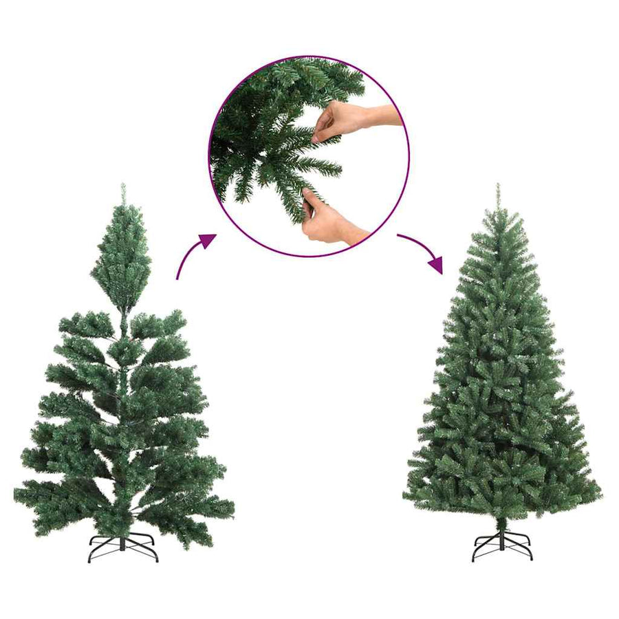 Kunstkerstboom Met Iriserende Uiteinden 180 Cm Pvc Wit 180 x 90 cm