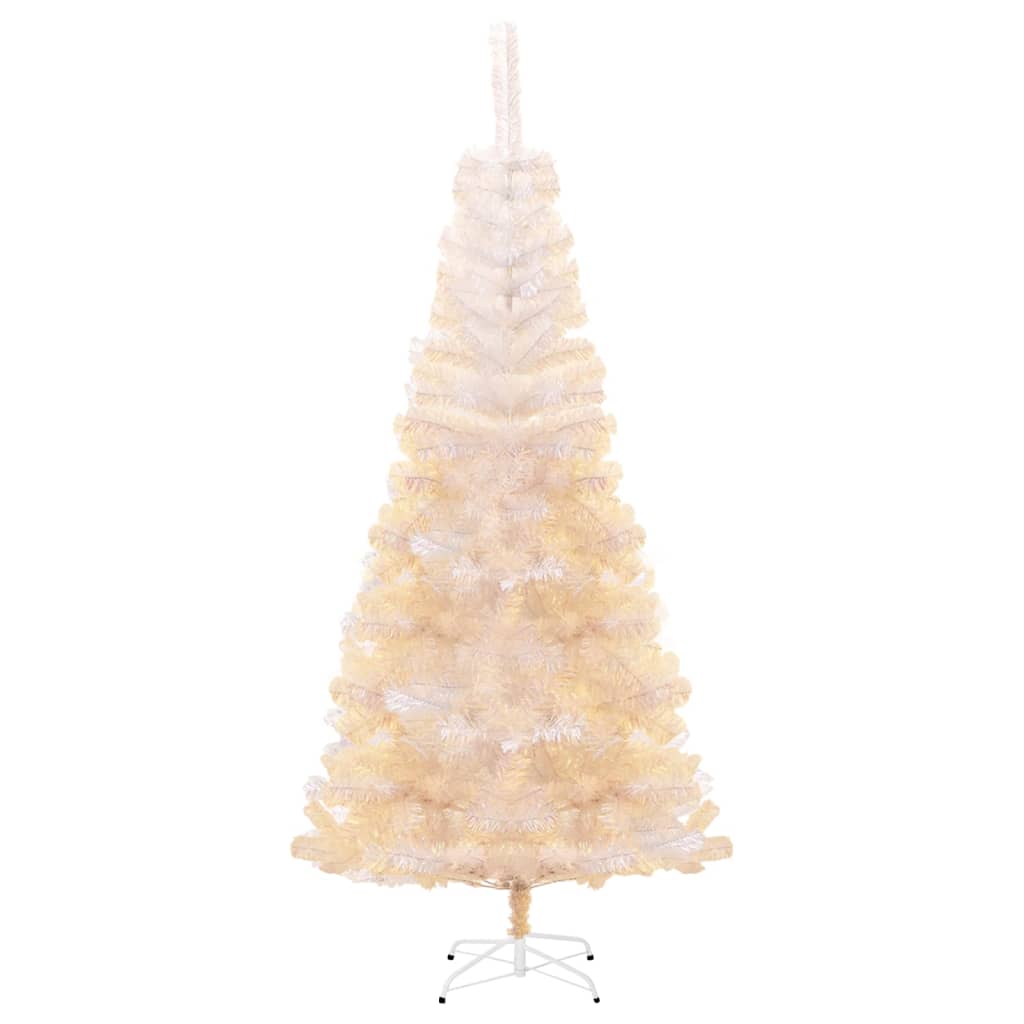 Kunstkerstboom Met Iriserende Uiteinden 240 Cm Pvc Wit 240 x 120 cm