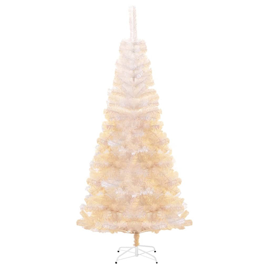 Kunstkerstboom Met Iriserende Uiteinden 240 Cm Pvc Wit 240 x 120 cm