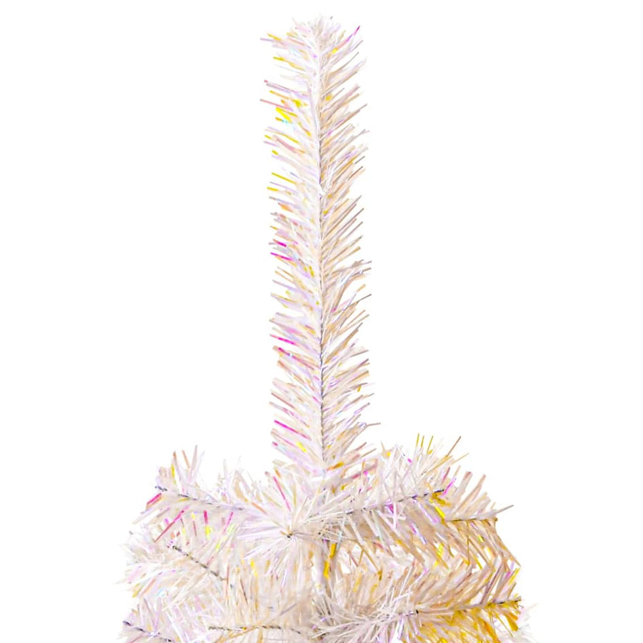 Kunstkerstboom Met Iriserende Uiteinden 240 Cm Pvc Wit 240 x 120 cm